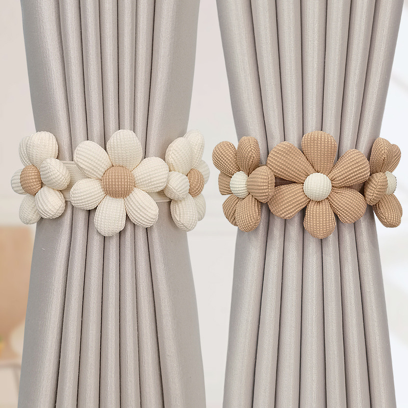 Modern Simple Flower Cotton String Curtain Bandage Curtain Buckle Storage Elastic Buckle Rope Ribbon