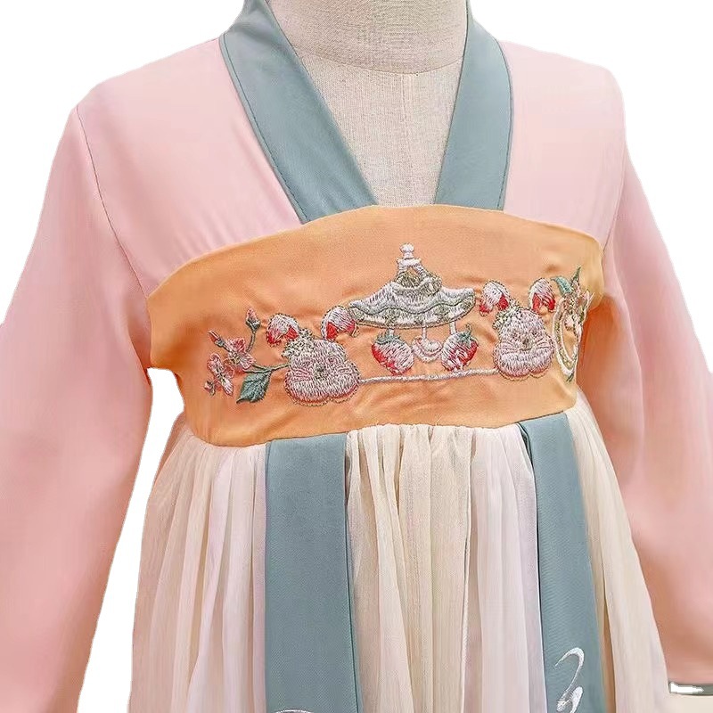 Hanfu Girls' Summer Clothing Chinese Style Thin Jacket and Dress Ancient Dress Super Fairy Little Girl Summer Children's Tang Costume Summer