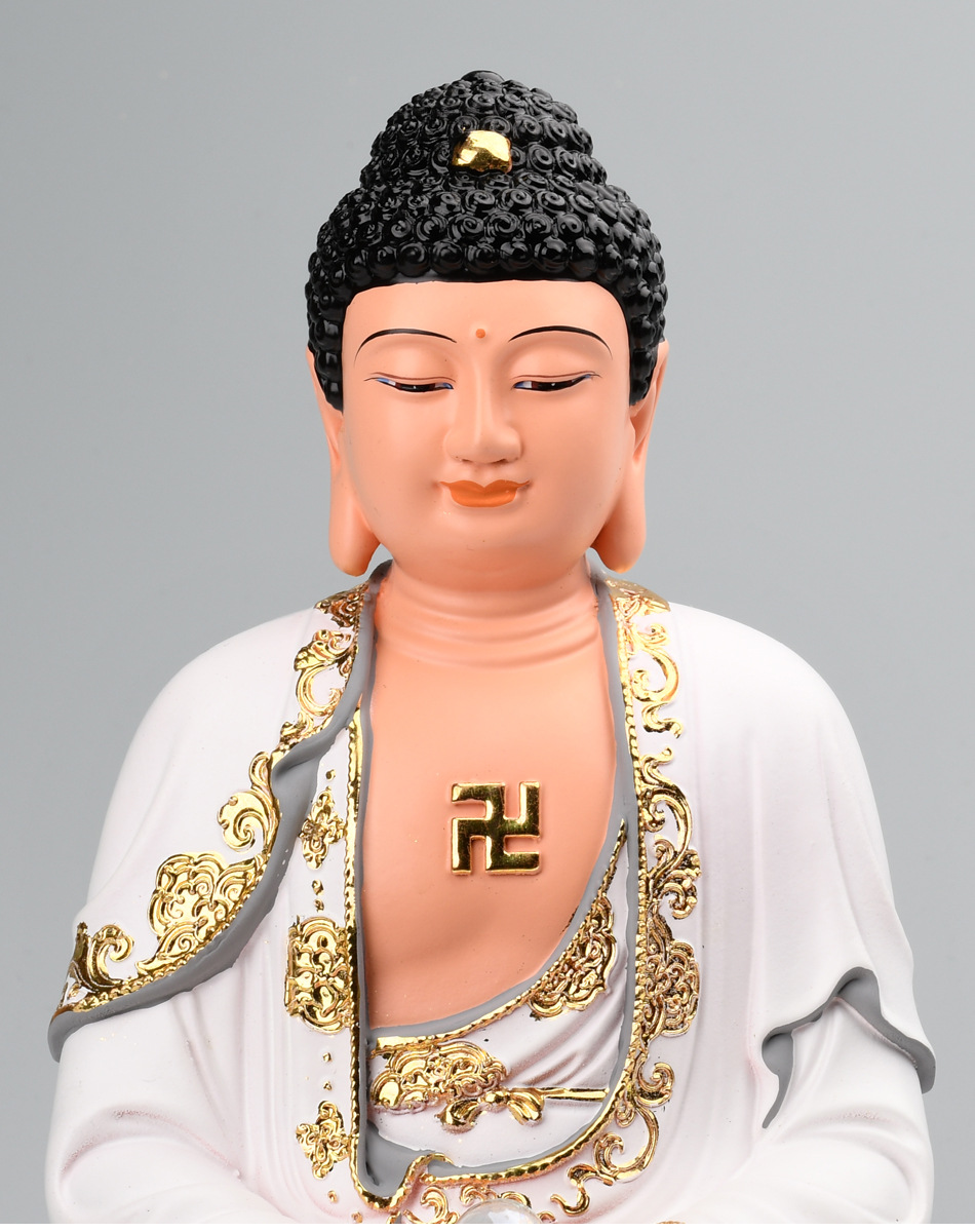 娑婆三圣佛像白衣佛祖观音菩萨地藏王神像释迦牟尼佛像树脂摆件