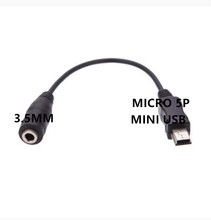 适用于Gopro音频转接线V3手机耳机转接头mini USB转3.5mm插口