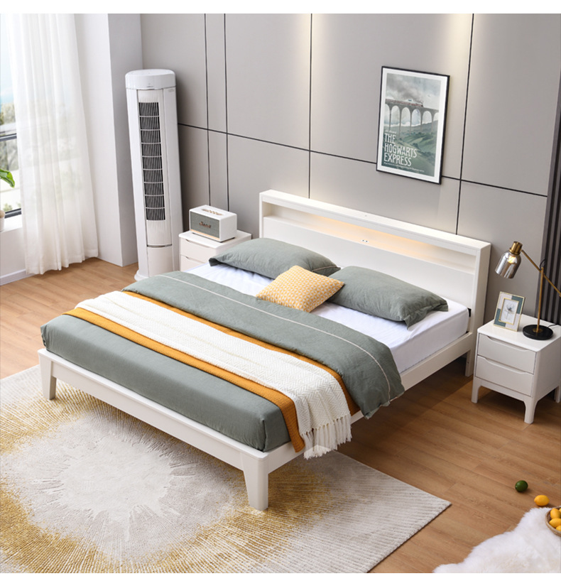 5米小户型单人木床架