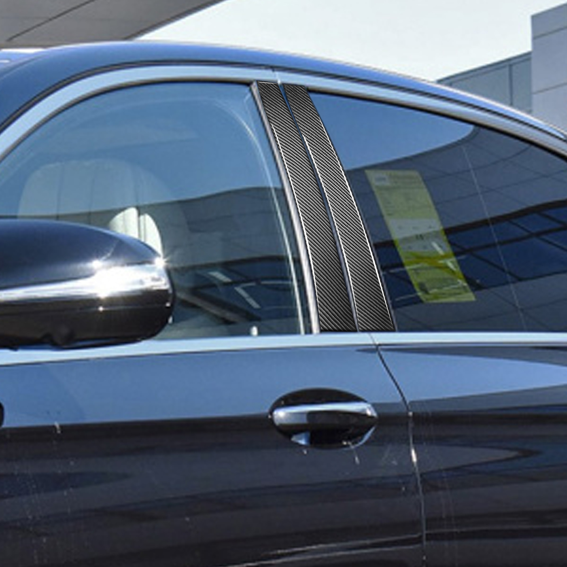 适用奔驰e级2016-2018 b柱贴碳纤维外饰造型窗装饰条汽车改装配件