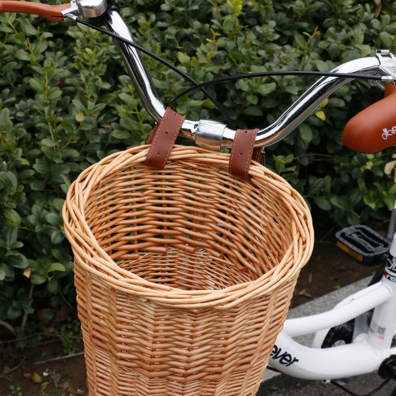 Wicker Deep Bicycle Basket Willow Basket Basket Fish Basket Basket Pastoral Style One Piece Dropshipping