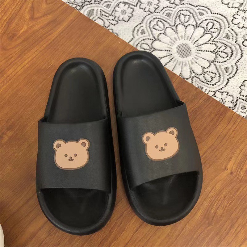 Side Bear Slippers Female Summer Side Bear Poop Feeling Sandals Cartoon Cute Home Mop Student Couples Flip-Flops