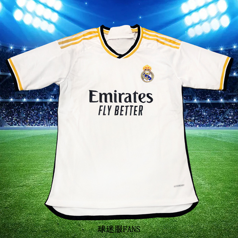 皇马球迷版足球服2324赛季新款男女成年儿童短袖球衣运动现货批发