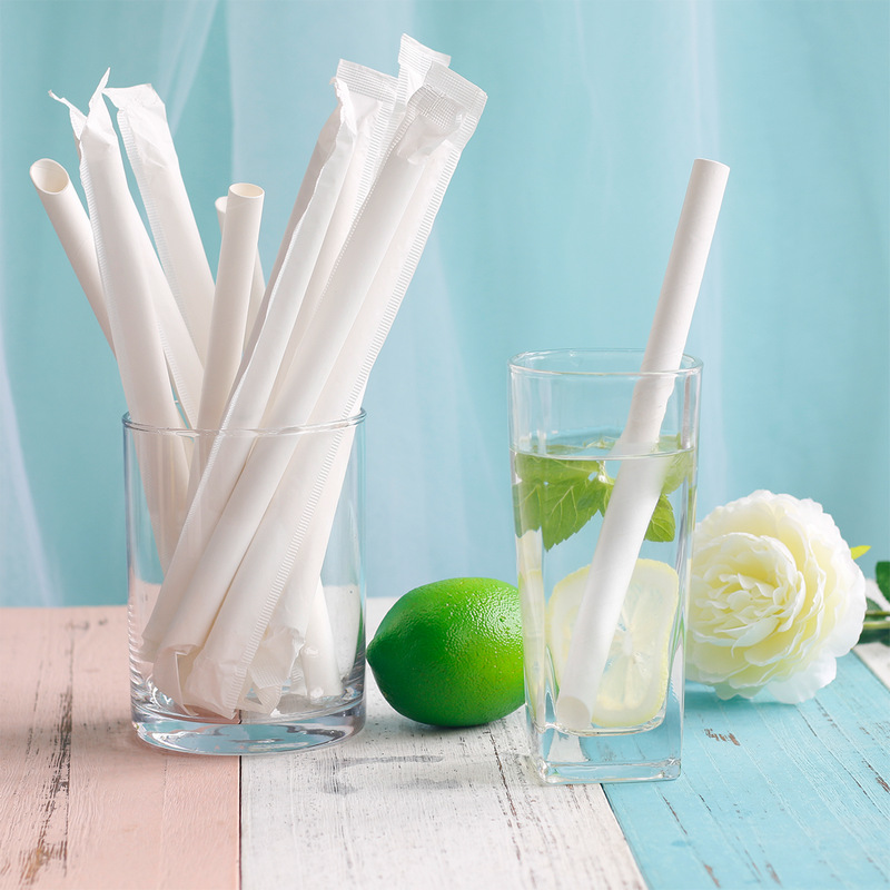 厂家供应一次性牛皮纸吸管12mm斜口纸吸管可定制珍珠奶茶纸吸管