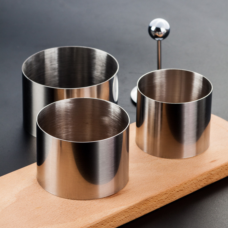 不锈钢圆形凉菜模具三件套酒店厨房创意菜工具凉拌菜炒饭定型模具