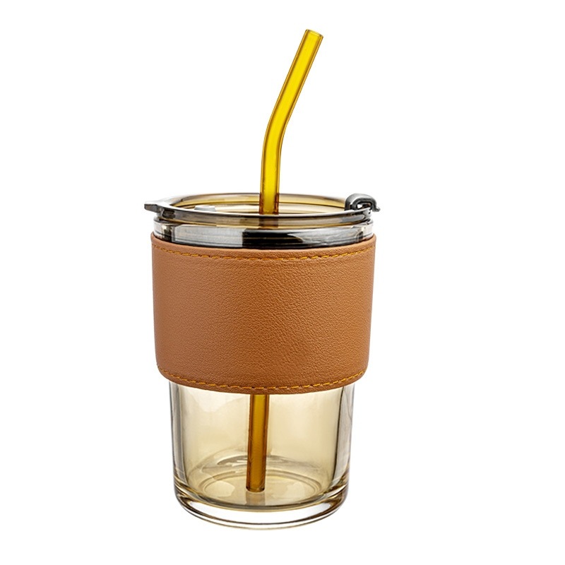 Bamboo Joint Cup Ins Glass Wholesale Cup with Straw Coffee Cup Glass Cup Gift Cup Hand Gift Net Red Water Cup