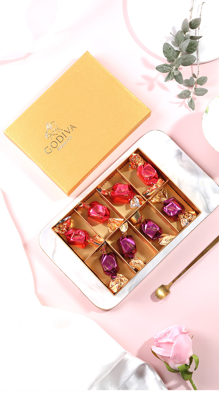 godiva歌帝梵超值系列金喜8颗黑巧立方巧克力零食礼物