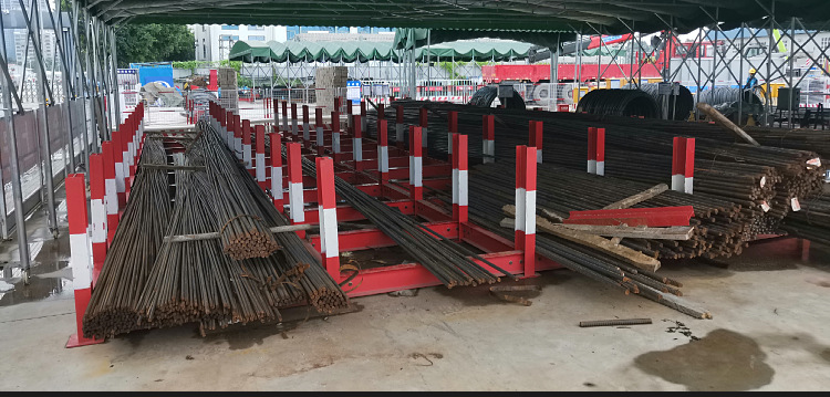 工地定型化钢筋堆放架钢筋材料摆放平台标准化产品钢筋堆放场处