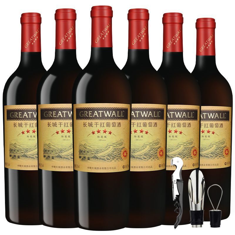 【中粮出品】长城星级四星赤霞珠750ml*6瓶梅鹿辄干红葡萄酒-阿里巴巴