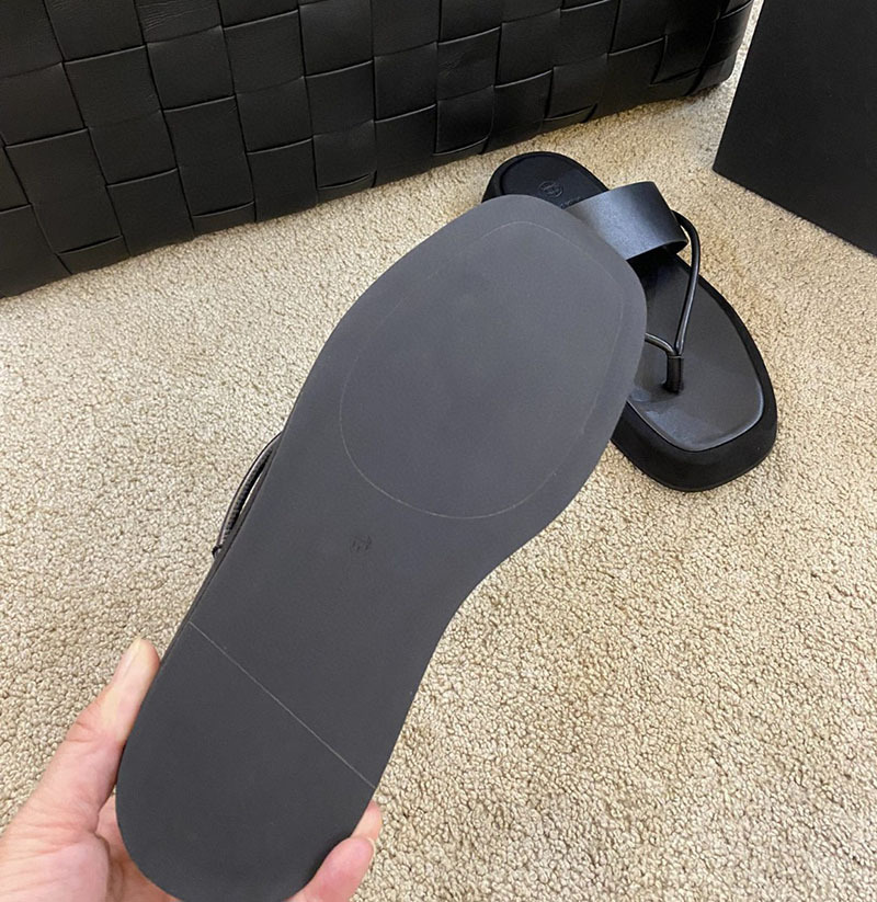 2022夏季新款md女鞋牛皮夹脚厚底凉拖鞋休闲人字型拖鞋外穿半拖