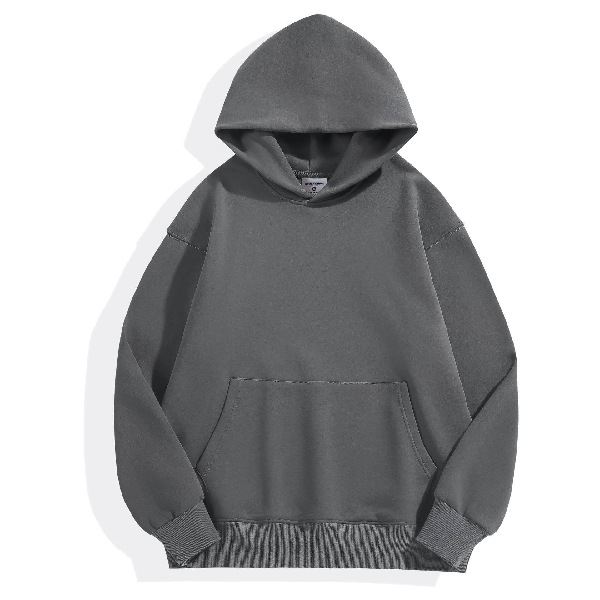 m063 500克仿羊羔绒重磅落肩加绒连帽套头卫衣班服团体服印字logo