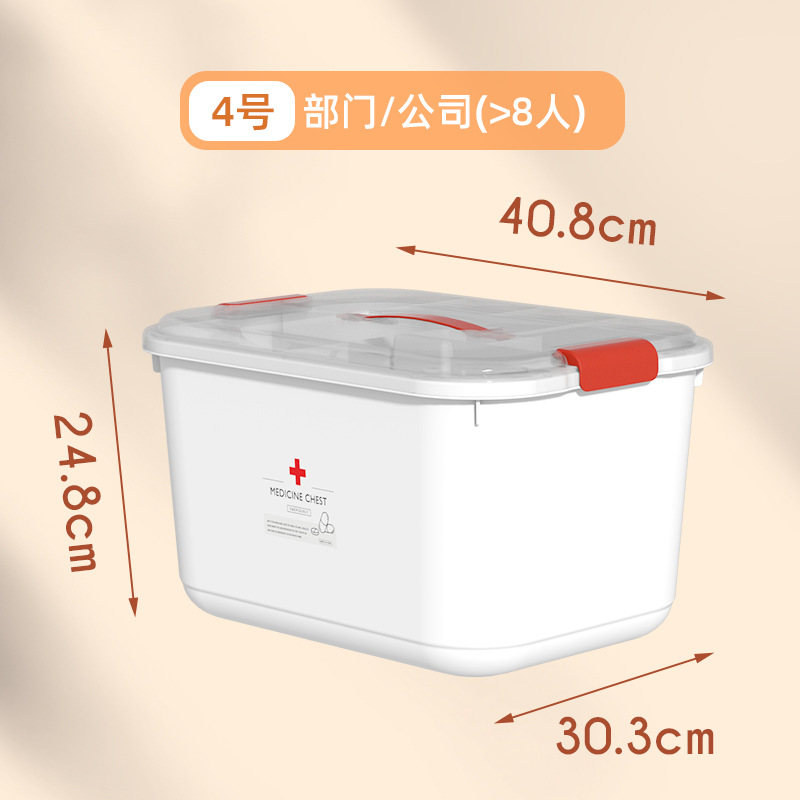 Household Portable Transparent Dust Cover Bite Storage Box Sorting and Organizing Large Capacity Buckle for First Aid Medicine Box