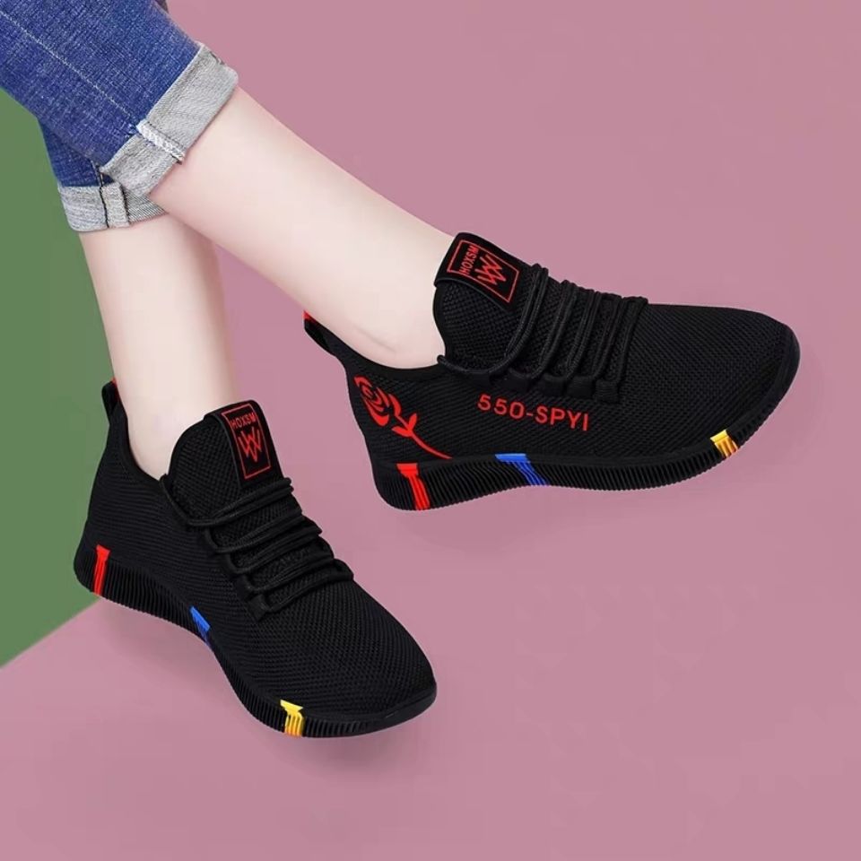 One Piece Dropshipping Old Beijing Cloth Shoes New Sports Shoes Women's Lace up Canvas Shoes Comfortable Lightweight Sneakers