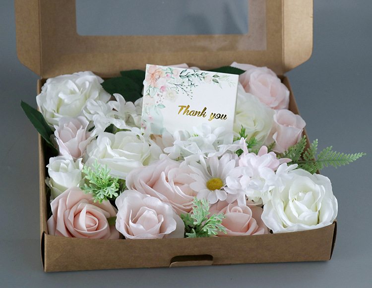 现货盒装花仿真花情人节生日礼物盒婚礼新娘捧花家居diy装饰花束