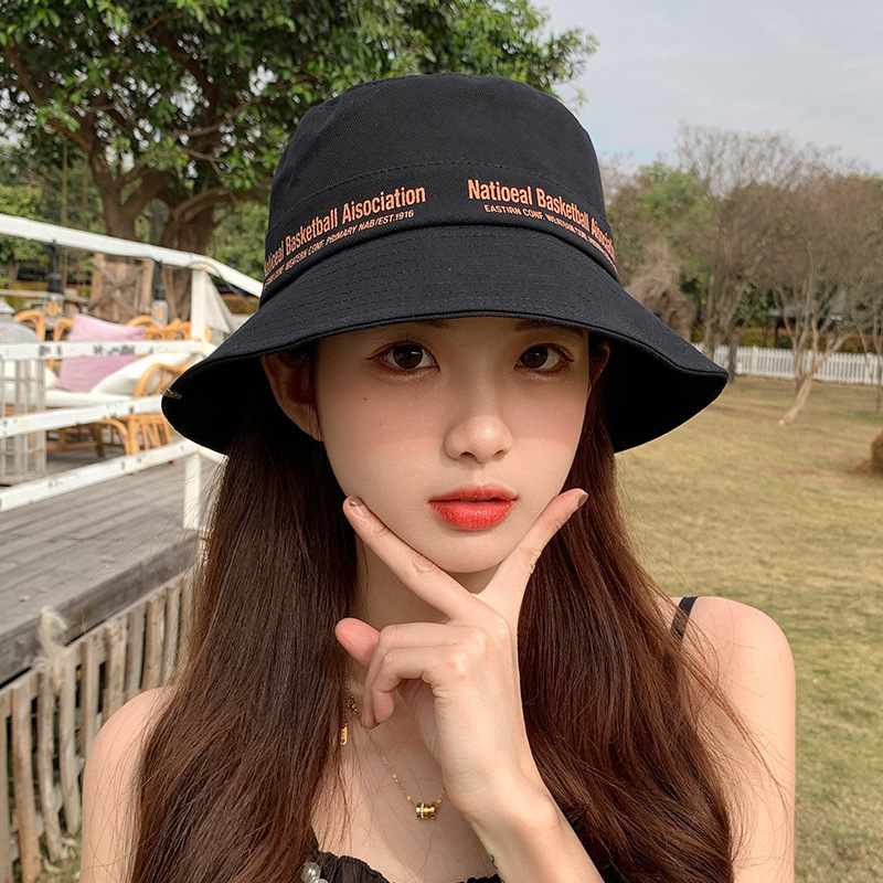 Hat Female Summer Korean Fashion Bucket Hat Female Spring and Autumn round Face Look Small Foreign Style Fashion Sun-Proof Sun Protection Hat Wholesale