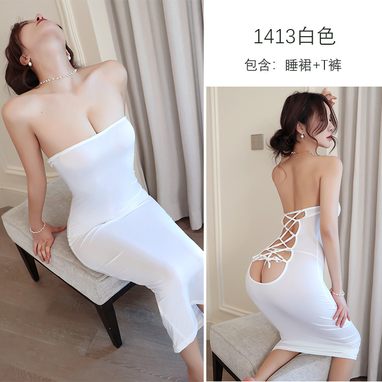 Sexy Lingerie Sexy Lace-up Pajamas Hollow out Uniform Temptation Backless Passion Suit Free 1413