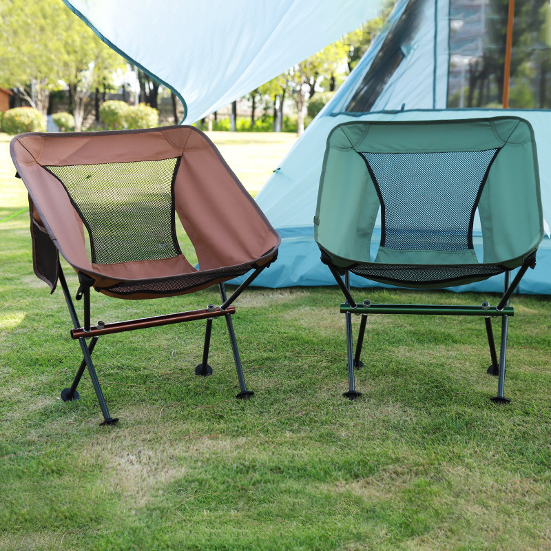 多功能铝合金户外折叠椅休闲牛津布沙滩椅便携超轻月亮椅钓鱼椅子