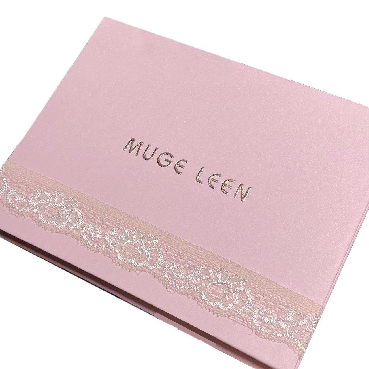 Muge Leen Lace Book Eye Shadow Plate Clear Shimmer Sequins Highlight Blush Diamond in the Debris 12 Colors Eye Shadow Plate