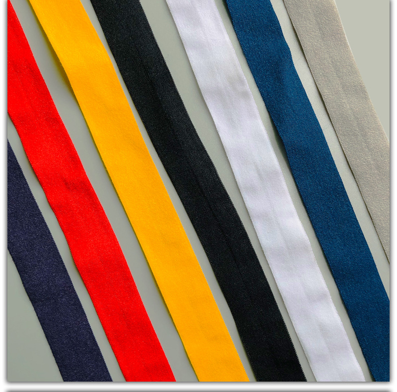 2cm彩色弹力包边带 家纺内衣松紧带对折布条羽绒服包边条服装辅料