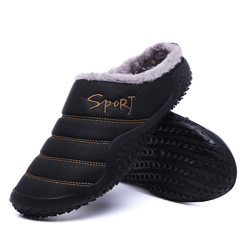 Cross-Border Hot Cotton Slippers Men's Indoor Warm Daily Household Thick-Soled Non-Slip Home Men's Shoes Cotton-Padded Shoes Furry Slippers