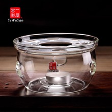 一屋窑制玻璃茶具配件花茶壶加热底座恒温蜡烛加厚耐热玻璃大底座