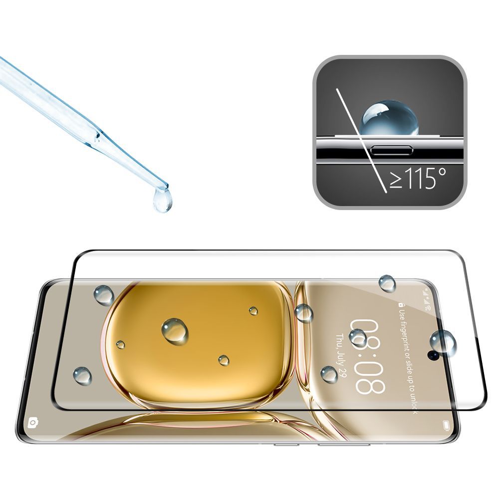 适用华为手机p50 pro钢化玻璃3d热弯曲面屏全覆盖保护膜高清膜oem