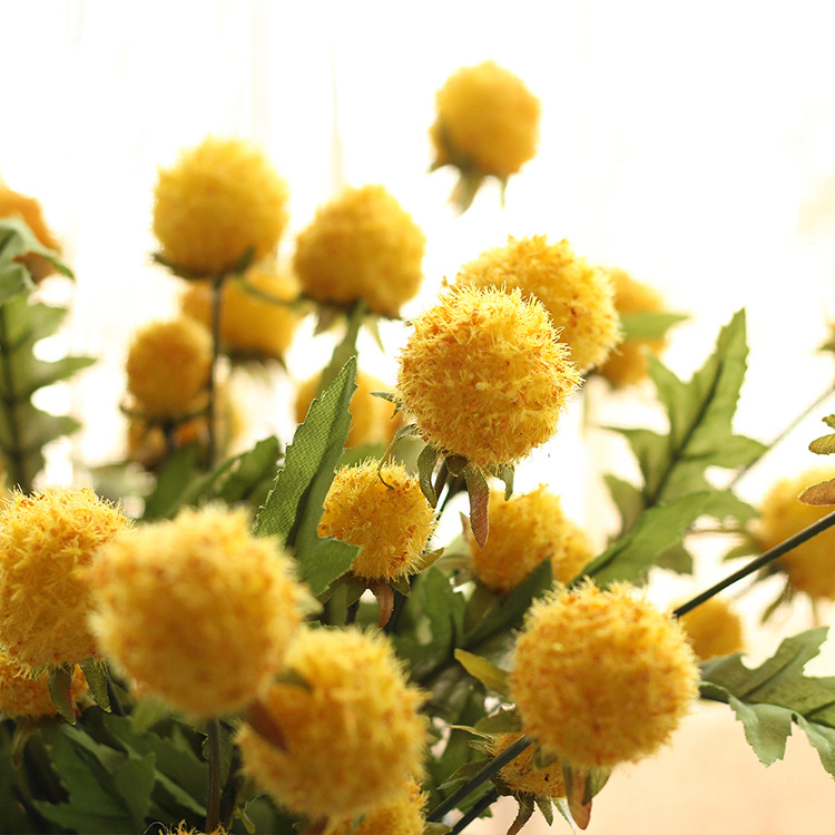 松绒球 植物客厅装饰摆放花卉假花束绿植插花室内花艺