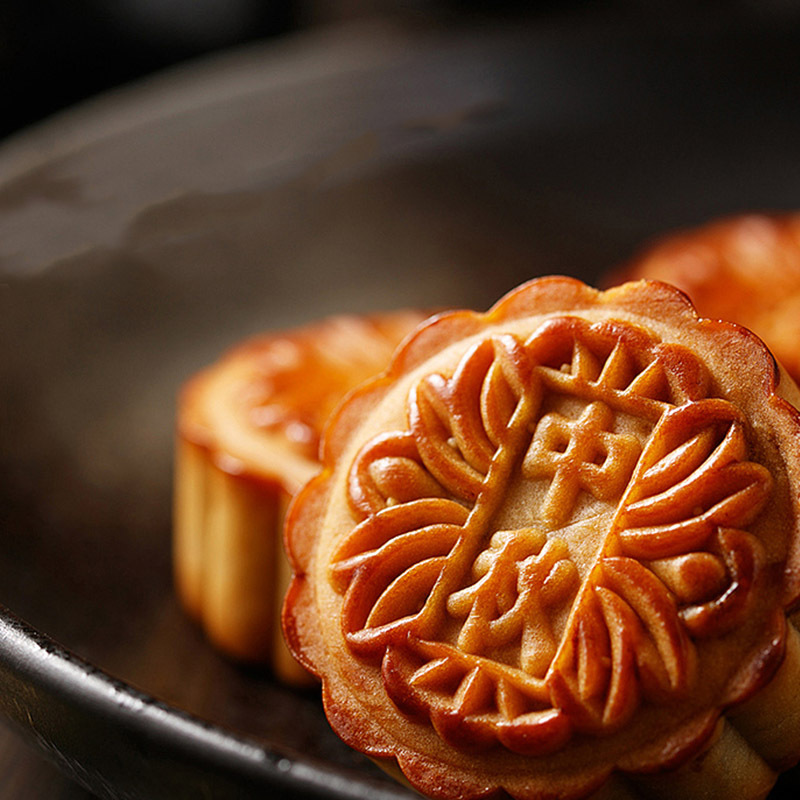 海鲜月饼 海参月饼翡翠海苔蟹肉干贝鱼翅月饼 中秋海鲜月饼可定制