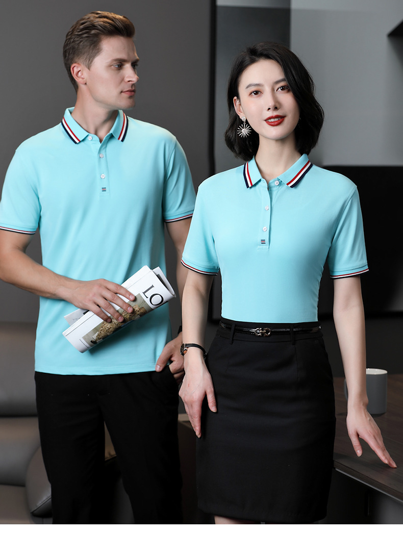 男女同款工作服夏装印字logo刺绣短袖文化衫企业团队服工衣半袖