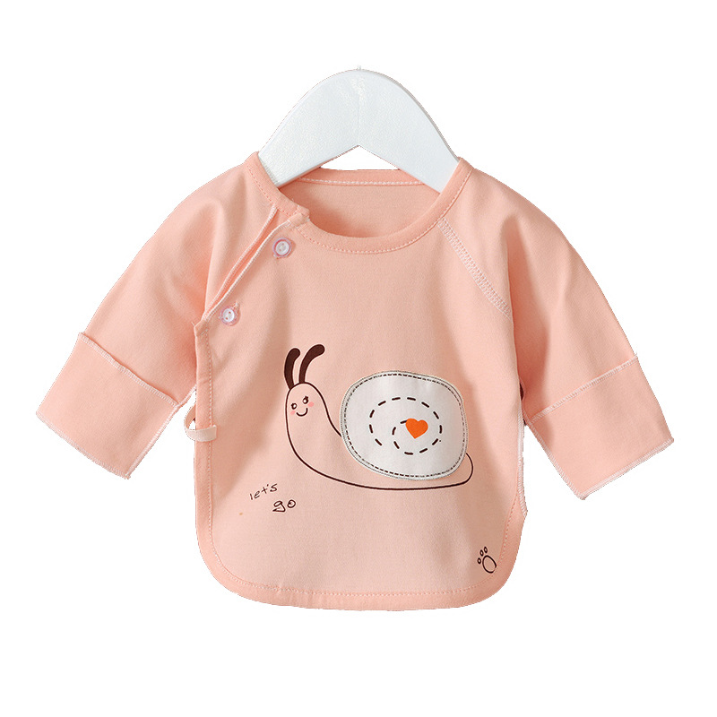 新生婴儿秋衣半背纯棉和尚服宝宝单件上衣0-3个月内衣初生衣服冬