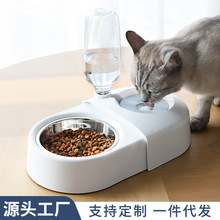 猫粮碗狗粮碗宠物用品双碗自动饮水器喂食器宠物盆水碗喂水器批发