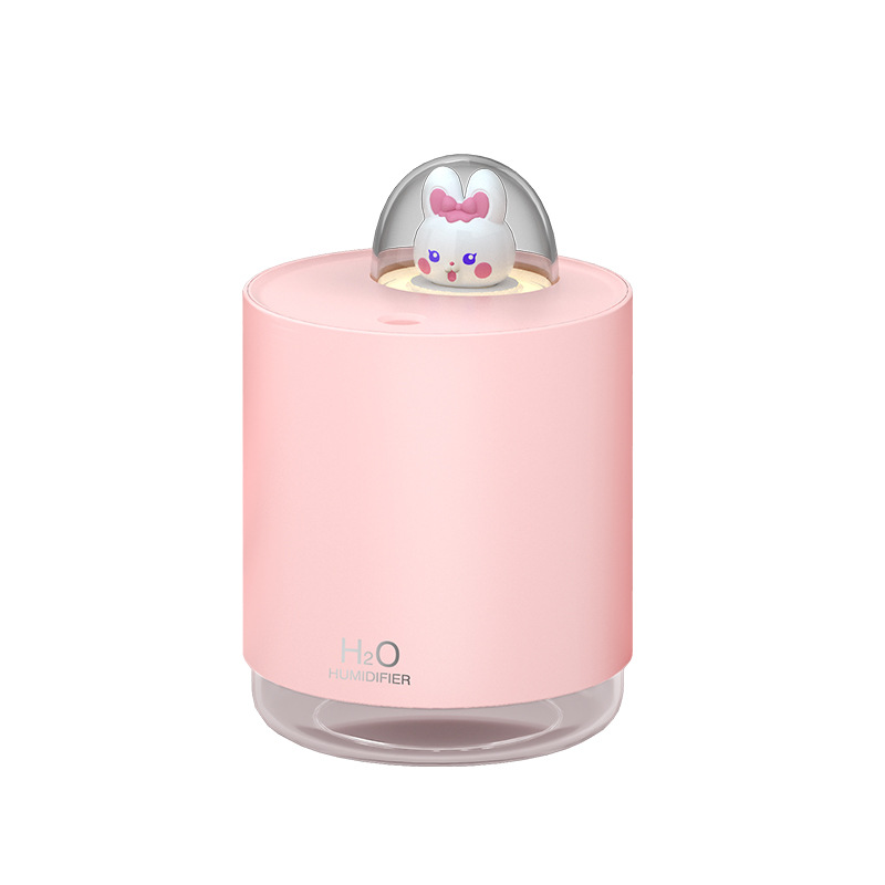 2023 New Cute Pet Usb Rechargeable Rabbit Humidifier Office Desktop Home Spray Hydrating Colorful Lantern