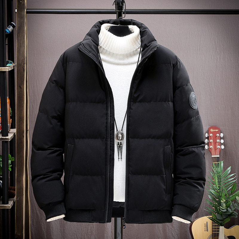 2023 New Cotton-Padded Coat Men's Winter Thickened Large Size Thermal Tiger Head Stand-up Collar Cotton-Padded Coat down Light Coat Wholesale