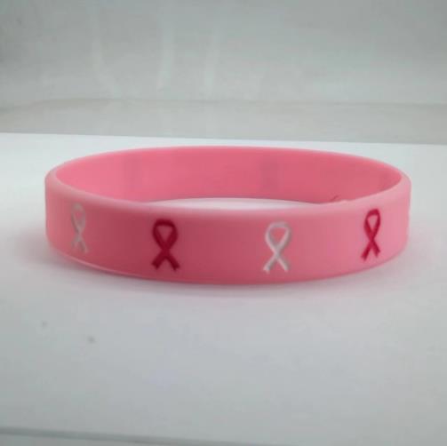 Breast Silicone Bracelet Hope Strength Pink Ribbon Wrist Strap Faith Courage Silica Gel Bracelet