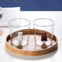 立体卡通动物造型玻璃杯家用可爱玻璃单层杯客厅带客果汁冷饮杯