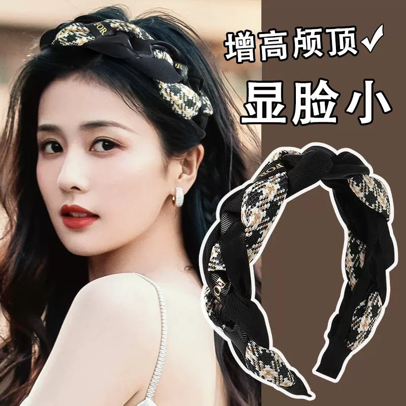 Summer Twist Hair Tie High Skull Top Headband Female Outer Wear Temperament Face Wash Hair Fixer Senior Hairpin Hair Hoop Hair Accessories Wholesale