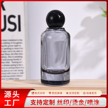 新款多种香水瓶卡口分装瓶方形厚底玻璃瓶彩色圆球香水盖木球盖