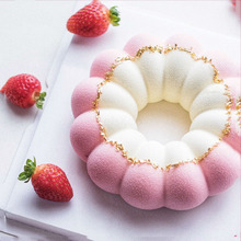 法式甜点硅胶慕斯蛋糕模具圆形花朵巧克力喷砂淋面矽胶慕斯蛋糕模