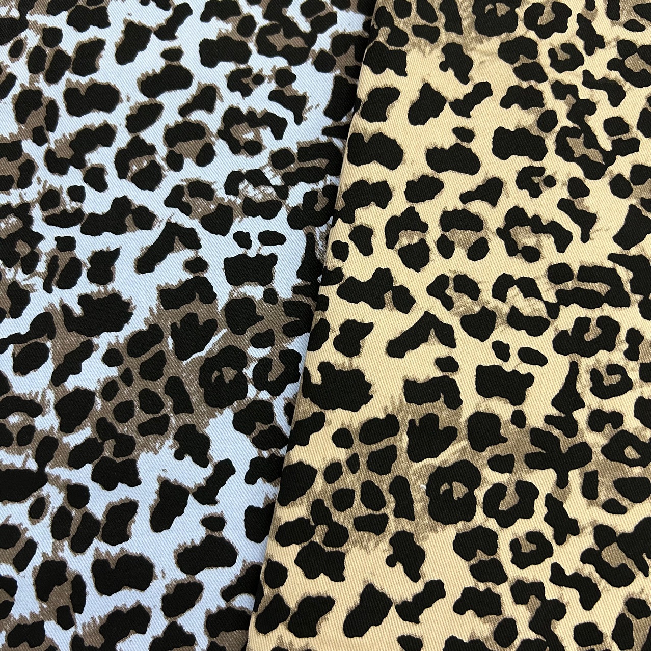 加厚弹力牛仔豹纹面料 全棉豹纹印花布 弹力跨境服装面料-阿里巴巴