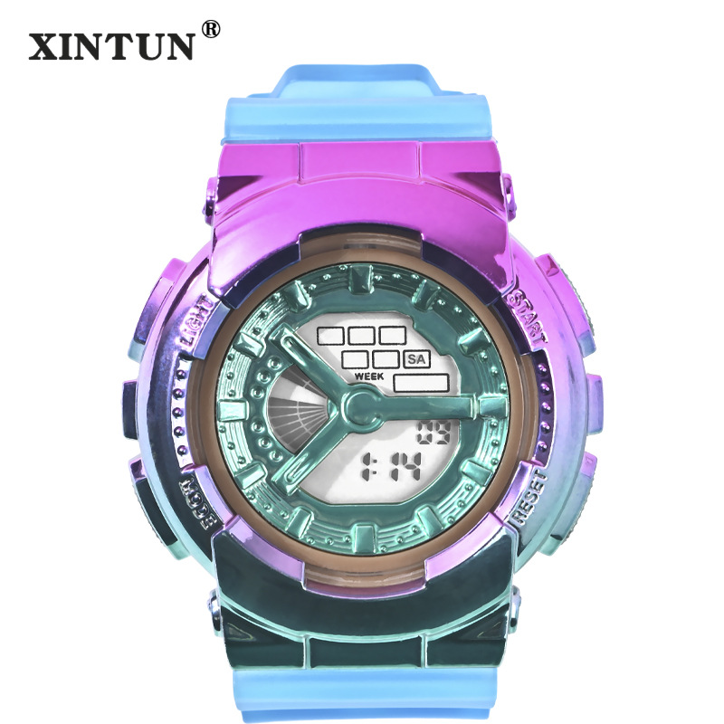 Foreign Trade Fashion Colorful Student Electronic Watch Multi-Functional Casual Waterproof Children's Electronic Watch Couple Watch Generation