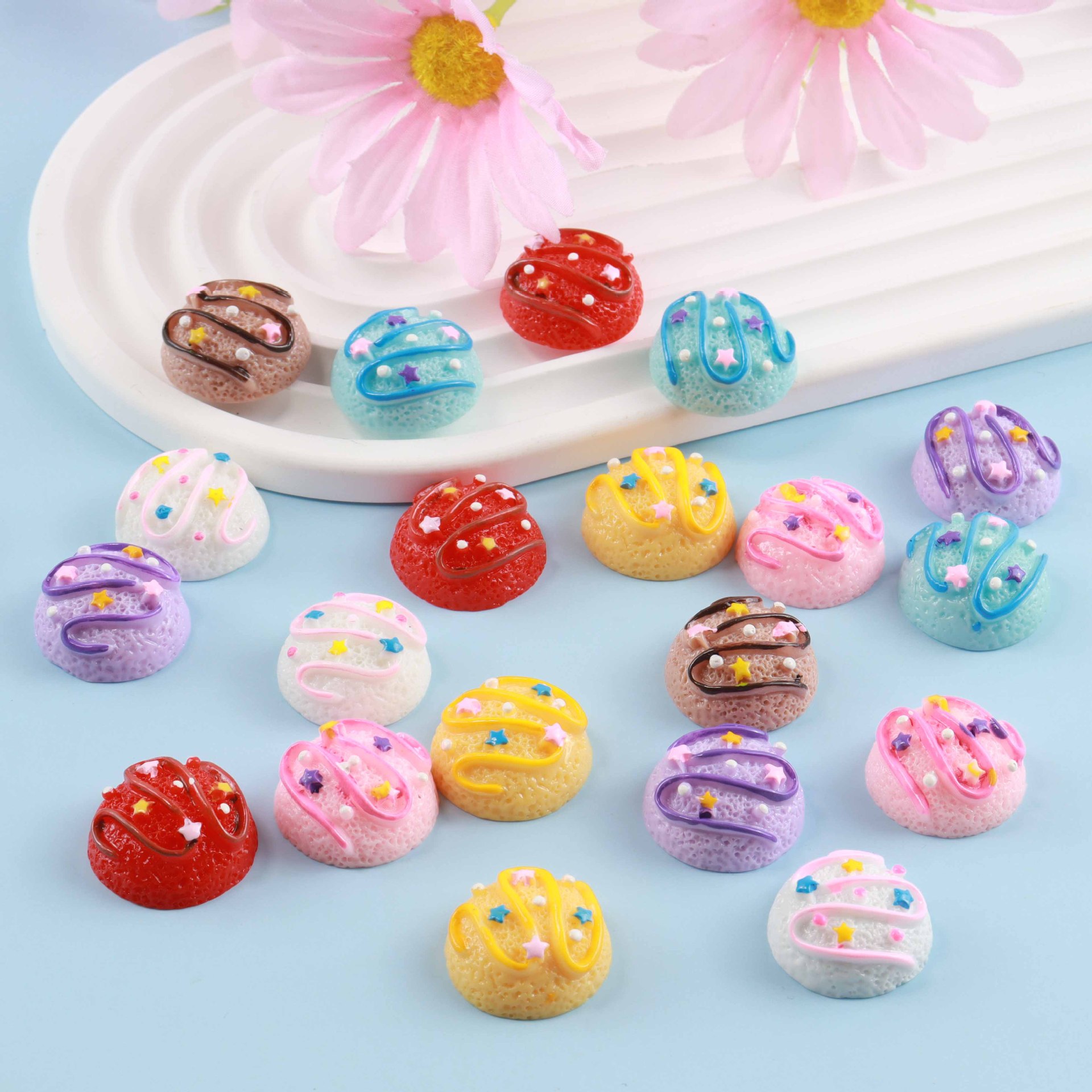 仿真食玩五角星雪糕球冰淇淋树脂装饰材料包diy自制手机壳装饰