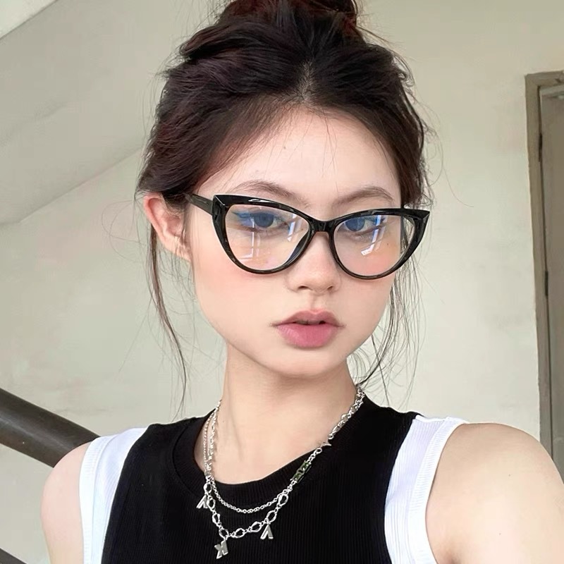 2022欧美新款tr90猫眼女士防蓝光眼镜框 ins时尚插芯淑女眼镜架