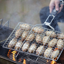 森林人家烤鱼夹子鸡翅烤网商用烧烤夹子网家用烧烤网夹板工具拍子