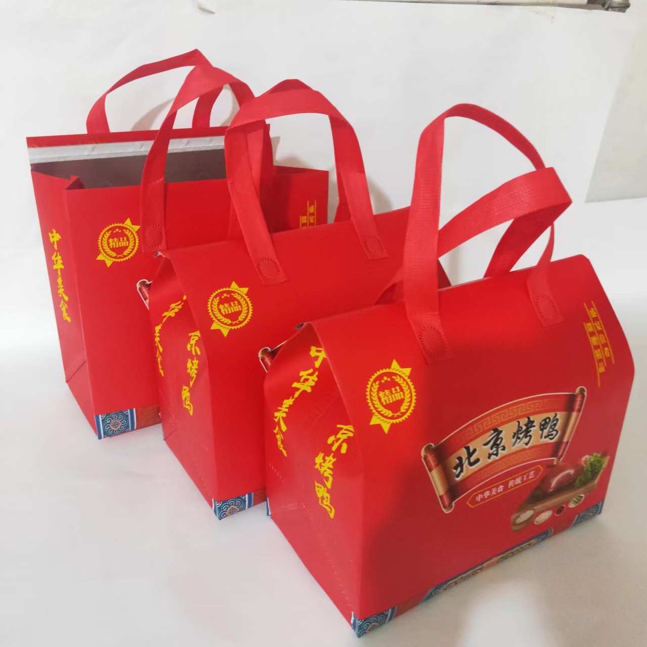 烤鸭保温手提袋铝箔烤鸭包装袋果木烤鸭手提袋手撕鸭无纺布保温袋