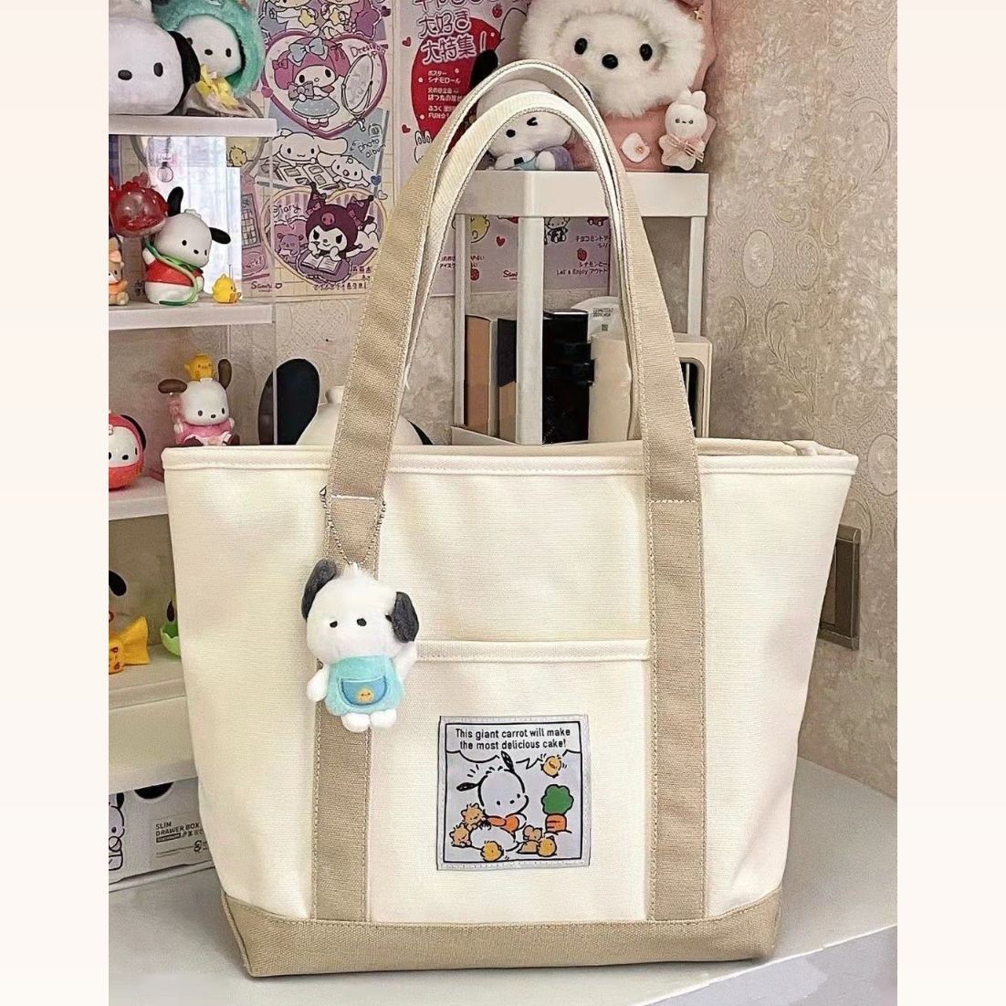 Bag female 2023 new hand bill shoulder crossbody canvas bag bucket cute casual hand bag female bag 301 full figure