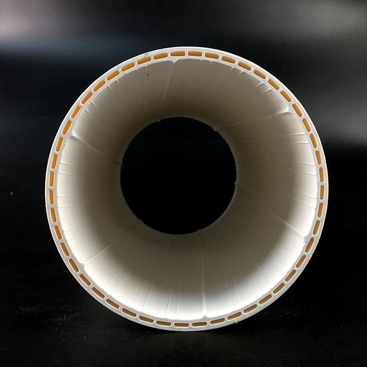 联塑中财pvc消音双壁中空螺旋管降噪内螺旋特殊单立管消音三通