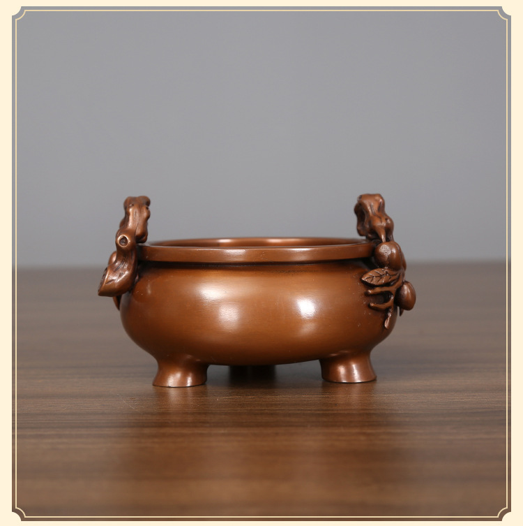 紫铜香炉 香道佛具用品家居装饰礼工艺品摆件