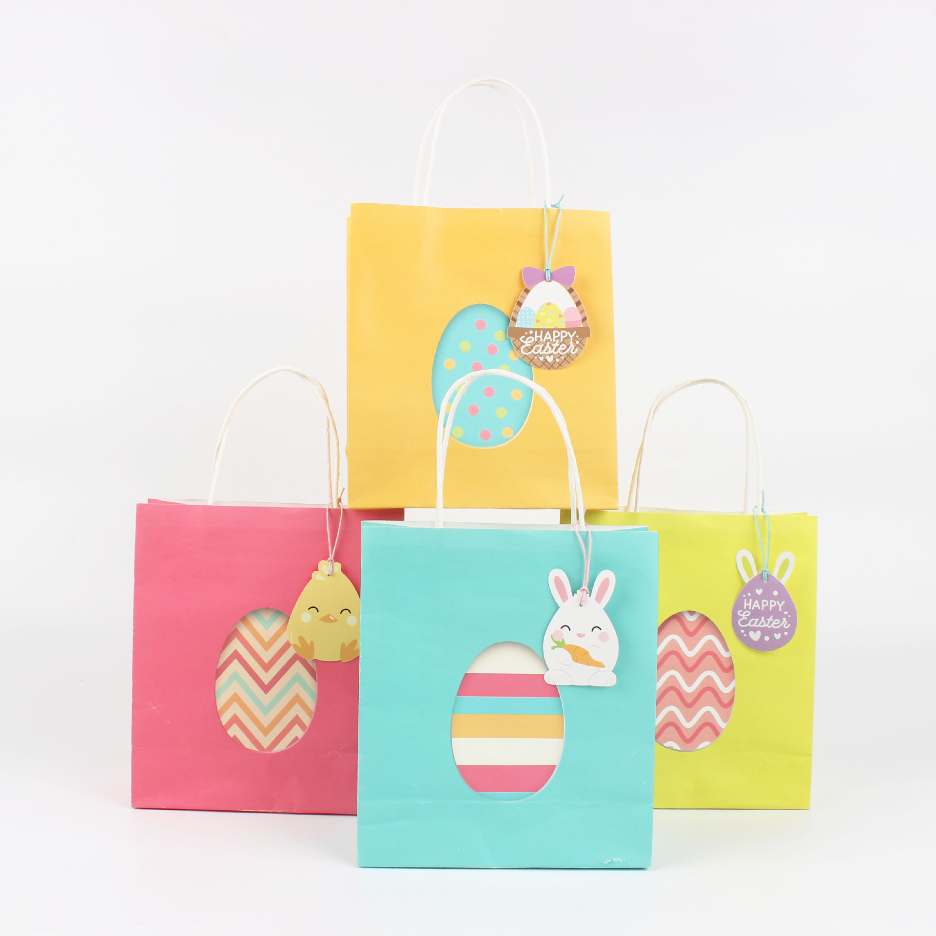Amazon New Easter Gift Bag Rabbit Egg Handbag Tag Handbag Cute Cartoon Paper Bag
